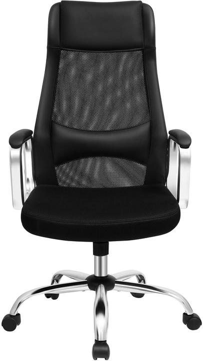 Songmics Office chair, OBN33BK faux leather black, chrome frame
