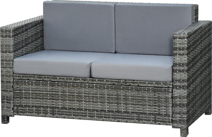 Outsunny 2 - Sitzer Rattansofa mit Kissen