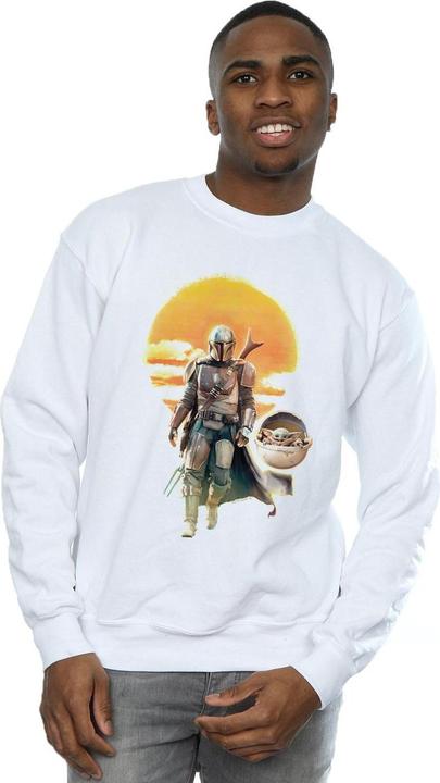 Actual product image Star Wars Mens The Mandalorian Sunset Poster Sweatshirt (M)