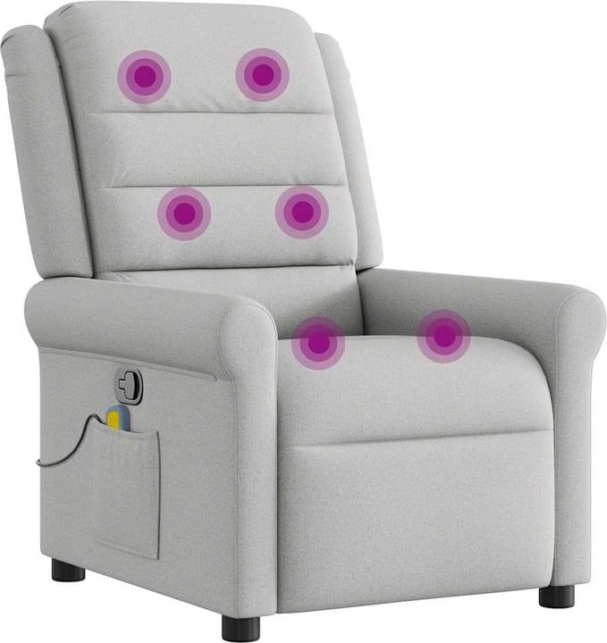 Produktbild VidaXL Massagesessel Wolkengrau Stoff Massage TV-Sessel