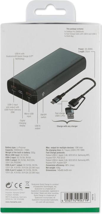 Image du produit 4smarts VoltHub Pro (20000 mAh, 20 W, 74 Wh)