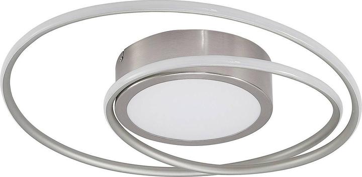 Image du produit Lindby Plafonnier Bovia LED, CCT, intensité lumineuse variable, nickel (3900 lm)