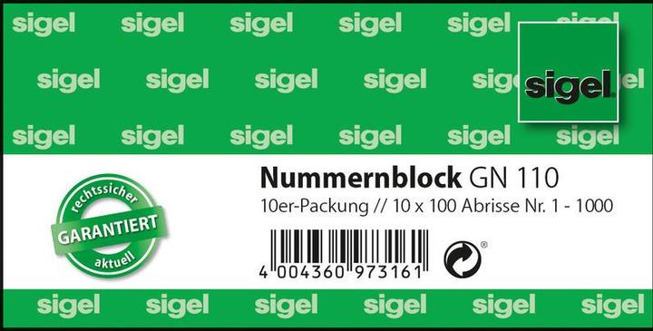 Produktbild Sigel Nummernblock (1000 x)
