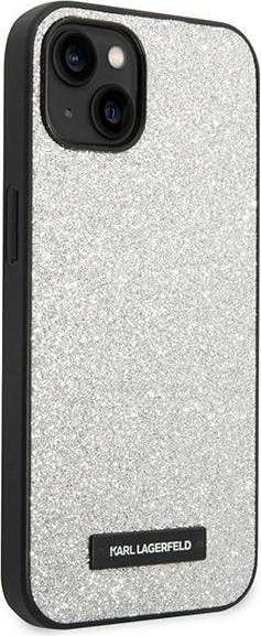 Image du produit Karl Lagerfeld KLHCP14SG2ELS iPhone 14 6,1" hardcase srebrny/silver Glitter Plaque Logo (Apple iPhone 15, Apple iPhone 14, Apple iPhone 13)