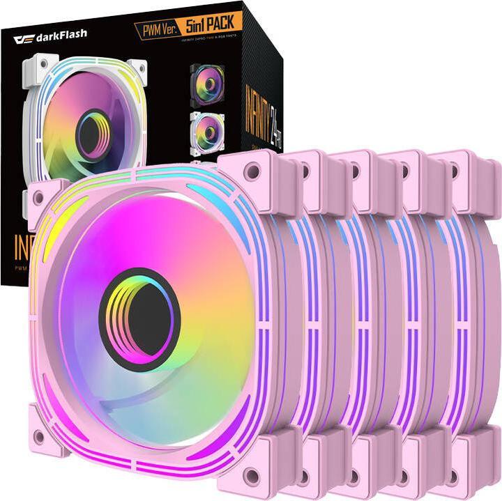 Image du produit Darkflash Tech INF24 5in1 ARGB Computer fan set (rose) (120 mm, 5 x)
