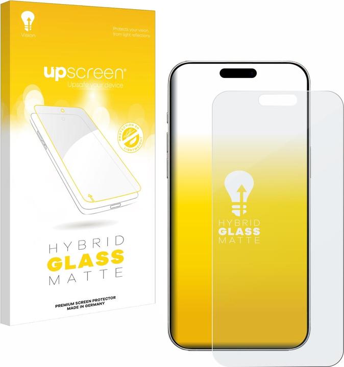 Actual product image upscreen Protective glass Protective film glass Film screen protector matt (1 Piece, Apple iPhone 16 Pro Max)