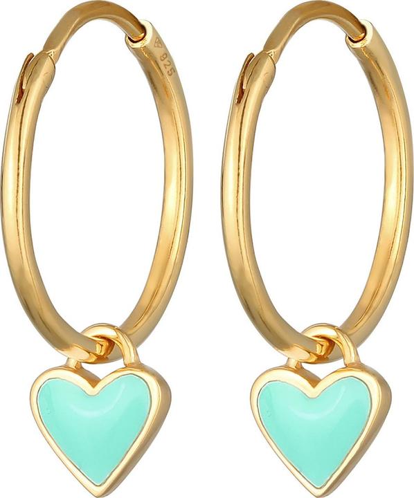 Actual product image Elli Creole, heart (Enamel, No stone, 925 Sterling silver gold-plated)