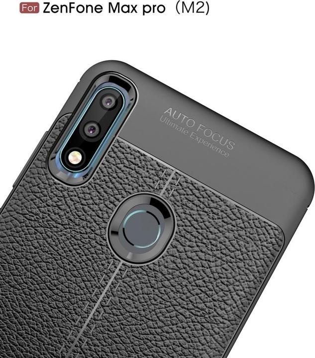 Actual product image Screenguard Asus Zenfone Max Pro M2 Case Leather Design TPU Cover (Asus Zenfone Max Pro (M2))