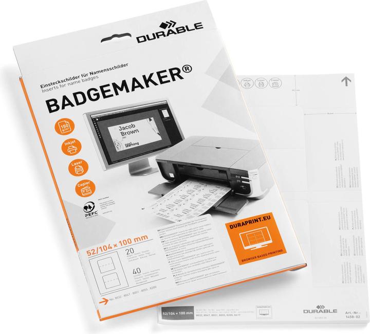 Produktbild Durable Einstecketiketten Badgemaker für Namensschilder