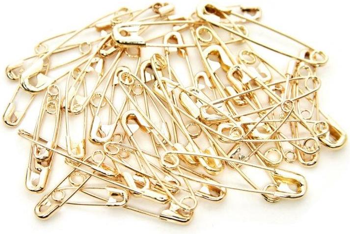 Actual product image Hemline Gold Safety pins