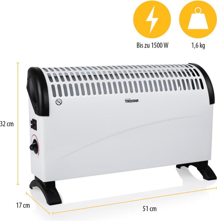Immagine prodotto Tristar Riscaldatore a convezione, 1500W, KA-5911 (1500 W)