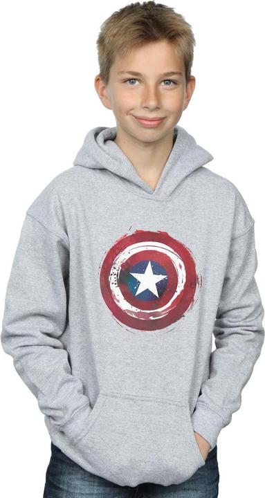 Actual product image Boys Captain America Splatter Shield Hoodie (152, 158)
