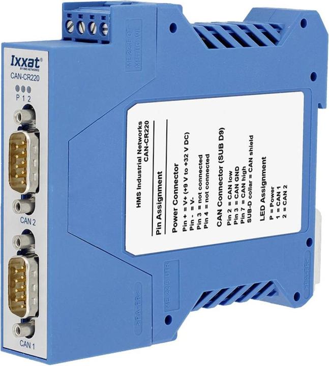 Immagine prodotto Ixxat 1.01.0067.44300 CAN-CR220 Ripetitore CAN ISO 11898-2 con tensione di isolamento di 4 kV 1 pz.