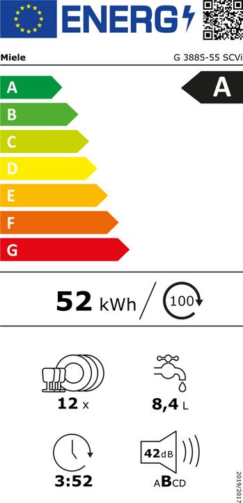 Label énergétique Miele G 3885-55 SCVi 11773070