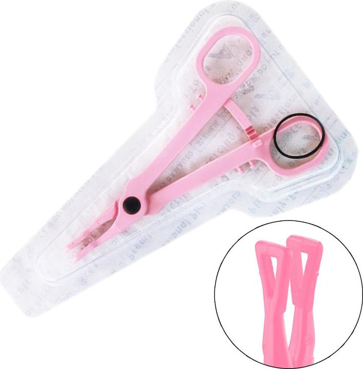 Immagine prodotto Star Piercing Sterile einweg Zange pink Gazeklemme geschlossen dreieck gezackt (senza ottone, Materiale sintetico)