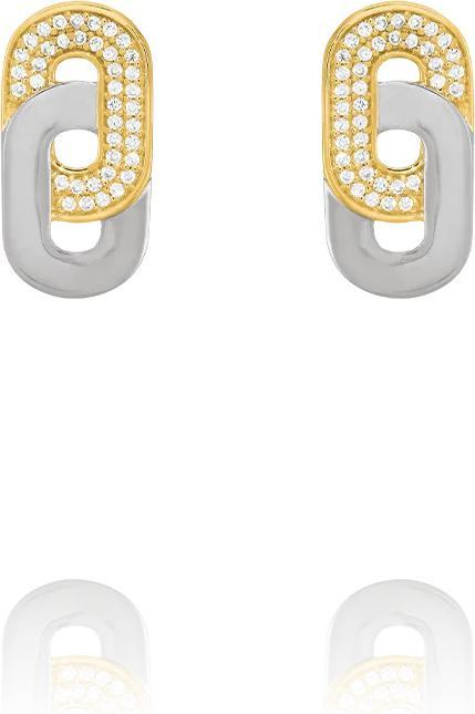 Image du produit Charles Garnier Boucles d'oreilles en argent 925 bicolore, Oxydes de zirconium de (Argent 925)