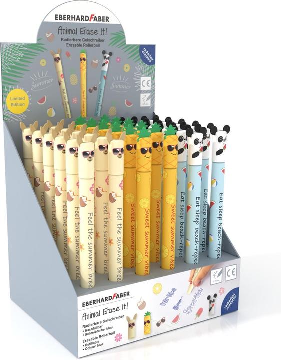 Produktbild EberhardFaber Roller Gel Animal Erase it! Limited Edition (Sortiert, Blau, 36 x)