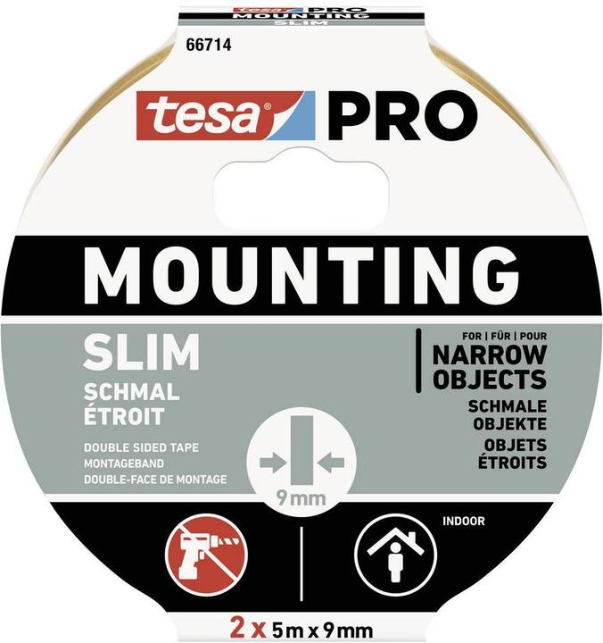 tesa Mounting PRO Schmal 2x 5m:9mm (9 mm)