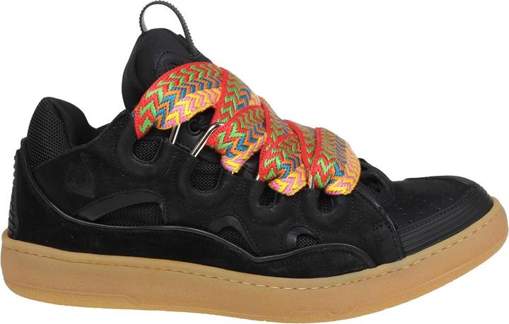 Produktbild Lanvin curb sneakers in leather and suede with multicolor laces (38)