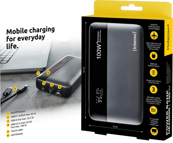Actual product image Intenso 7350050 (20000 mAh, 100 W, 100 Wh)