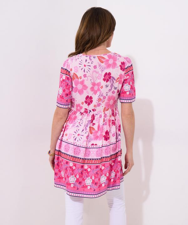 Produktbild Joe Browns Floral Contrast Border Print Short Sleeve Relaxed Tunic (34)