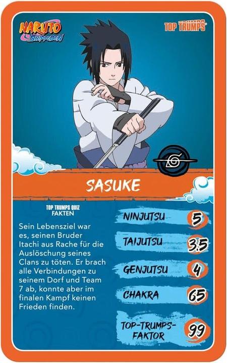 Image du produit Winning Moves Naruto Shippuden Collectibles Jeu de cartes Top Trumps Quiz Anime Collectible *Version française*. (Allemand)