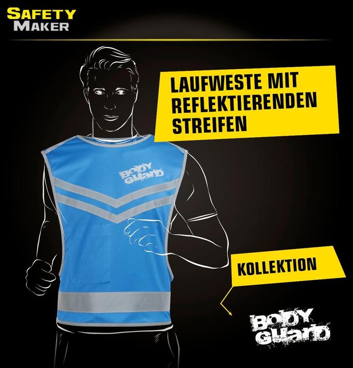 Actual product image SafetyMaker Running vest with reflector blue size L/XL (L, XL)