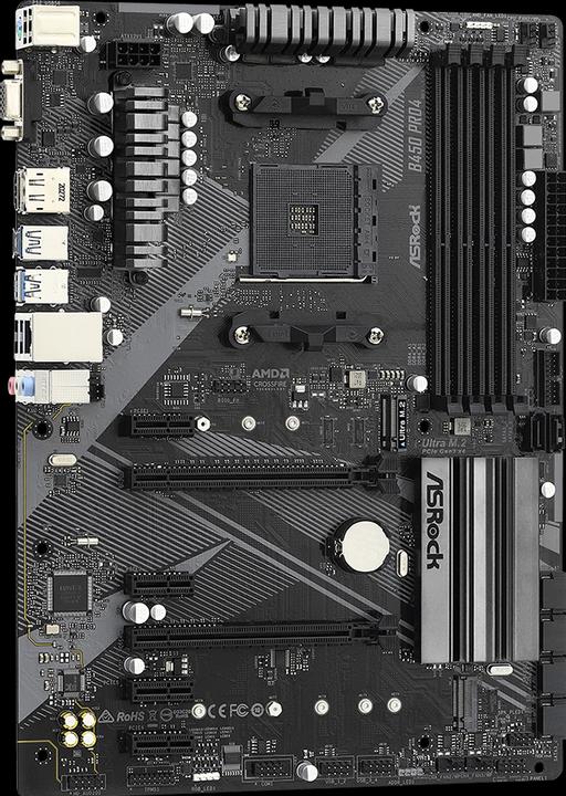Actual product image AsRock B450 Pro4 R2.0 (AM4, AMD B450, ATX)