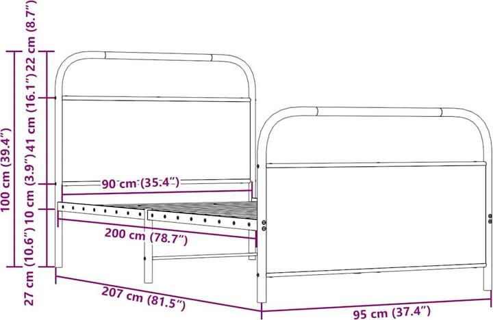 Image du produit VidaXL Lit sans matelas (137 x 190 cm)