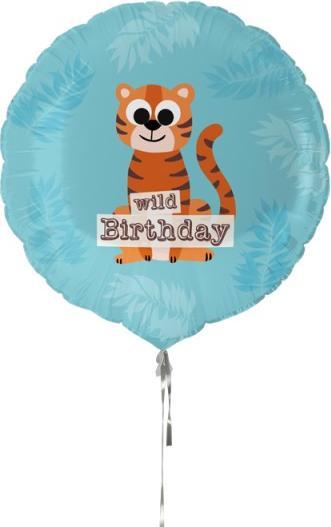 Actual product image Trend Import Tiger Wild Birthday foil balloon with wiggly eyes - empty (1 x)