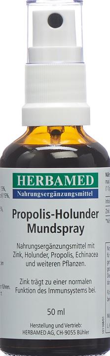 Actual product image Herbamed Propolis-Holunder Mundspray (1 Piece, Spray, 114 g)