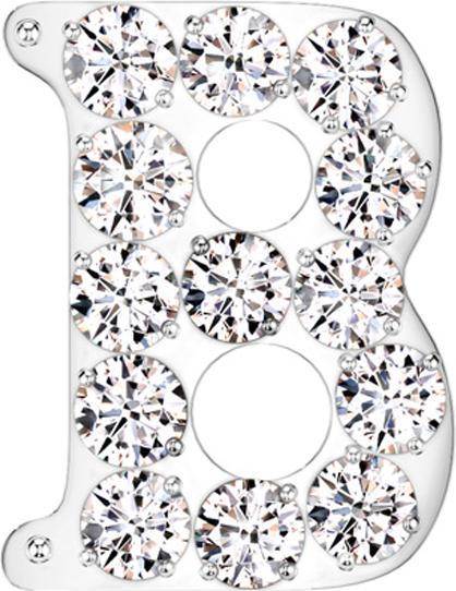 Produktbild Star Piercing Threadless silber mit Kristallen silber Buchstabe B (Titan G23, ohne Messing)