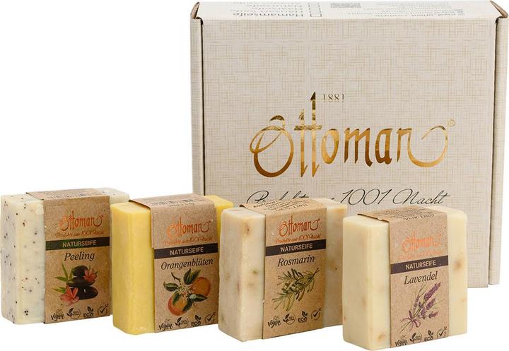 Natura Punto Pflegende Olivenölseifen Lavendel, Rosmarin, Orangenblüten, Peeling, je 120 g (Handpeeling)