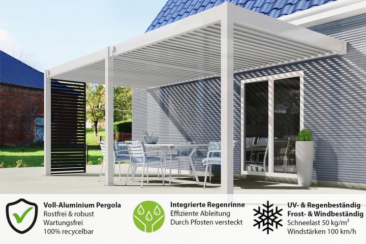 Actual product image Weide Wall pergola Deluxe Plus 3.6x5.3m White (360 cm, 530 cm)