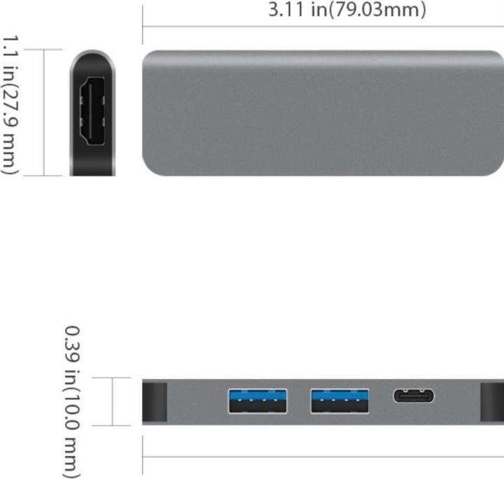 Immagine prodotto JCPAL Adattatore Linx da USB-C (PD) a HDMI con 2 porte USB e ricarica (USB-C, 2 porte)