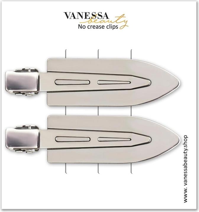 Actual product image Vanessa Beauty Seamless Clips - Silver Set (Hair tie, Emblazonments)