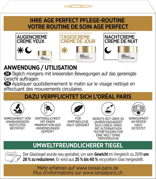 Valeurs nutritives et ingrédients L'Oréal Paris Âge Parfait (50 ml)