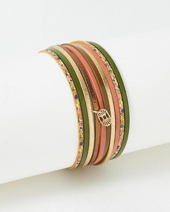 Produktbild Flowers Forzoé Malicieux Armband – Messingplatte – Echtes Leder (Messingplatte)