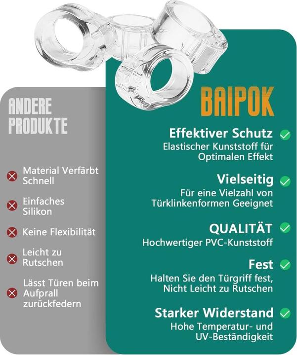Image du produit ASMI 6 tampons de poignée de porte, tampons de porte murale, butoirs de poignée de porte (6 pièce(s))