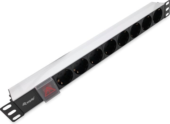 Produktbild equip Steckdosenleiste 1HE8fach Schukon. Alu Sch (8 x, CEE 7/3, 1.80 m)