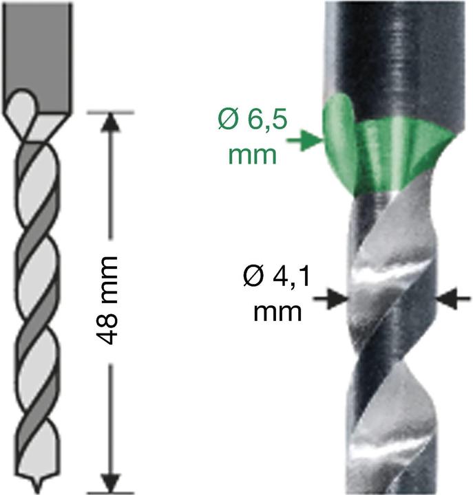 Produktbild Spax Stufenbohrer mit 2 Bohrstufen, Bohrer ø 4,1 mm und Senker ø 6,5 mm (4,1 mm)