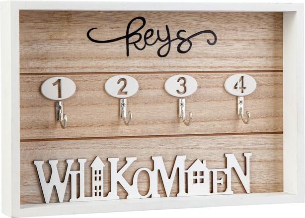 Actual product image MICA Living Key box - Welcome - made of wood - approx. 30 x 3.5 x 20 cm