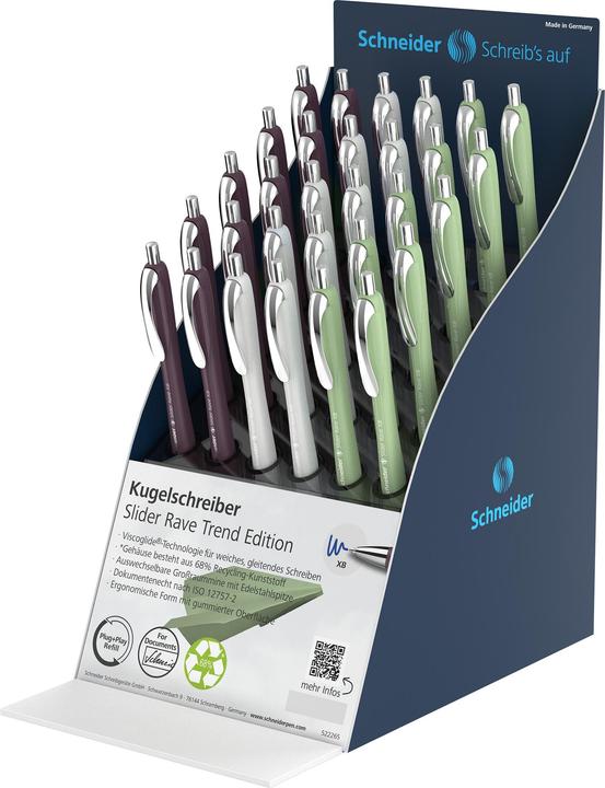 Actual product image Schneider Display Kugelschreiber Slider Rave, 30 Teile, Pappe, Grösse (B x H x T): 160 mm, 305 mm, 203 mm (Deep blue, 30 x)