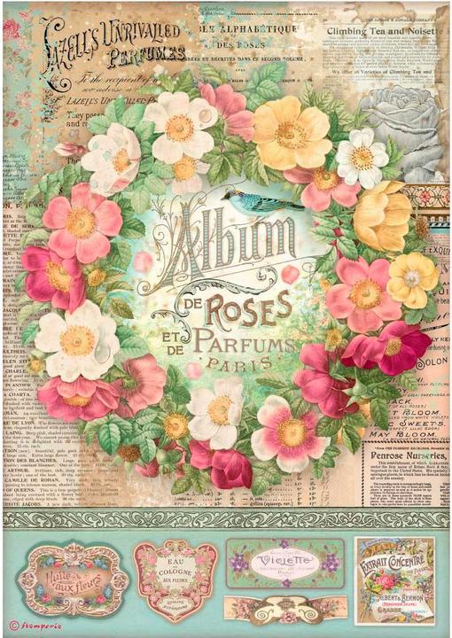 Produktbild Stamperia Motiv-Strohseide "Album of Roses", DIN A4 (28 g/m², 1 x)