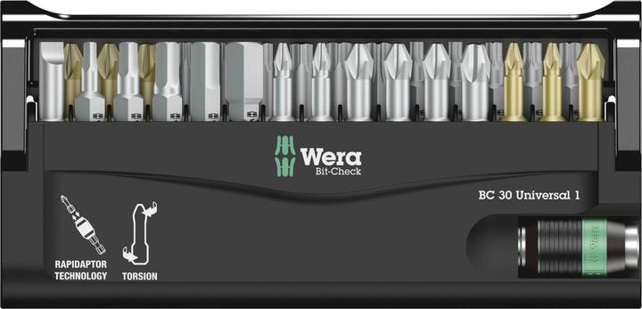 Actual product image Wera Bit-Check 30 Universal 1 (3/4", 5/16", 3/8", TORX® BO, 1/2")