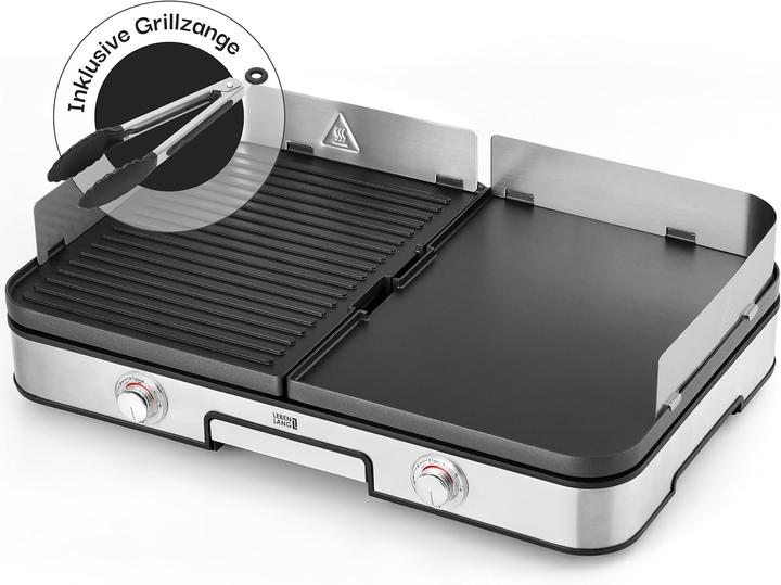 Image du produit Lebenlang Elektro Tischgrill mit Grillzange & Spritzschutz