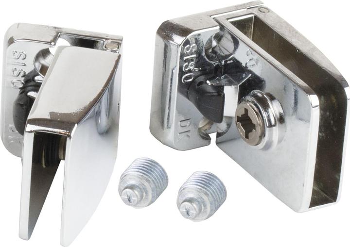 Produktbild Siso Glastürscharnier Square Set, Glas 4-6 mm 43x30 mm, Zink verchromt (1 Stk.)