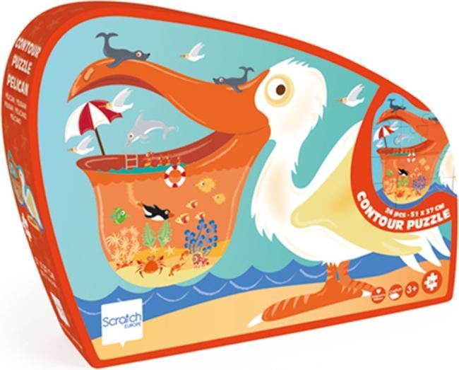 Actual product image Scratch Shape Puzzle Pelican 24 pieces (24 pieces)