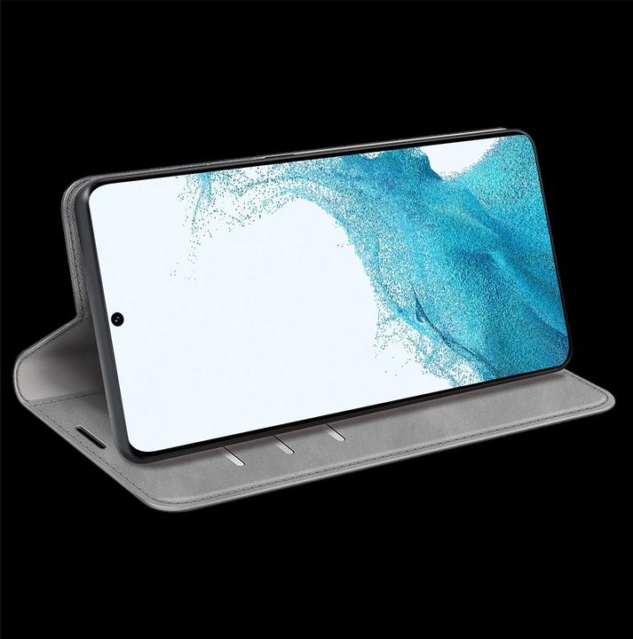Produktbild Cazy Book Case Kompatibel mit Samsung Galaxy S22+ - Hülle klappbar Magnetisch Kunstleder - Grau (Samsung Galaxy S22+)