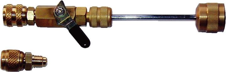 Actual product image Rothenberger Schrader valve tool 1/4" + 5/16", valve change in operation, for R410A and R32
